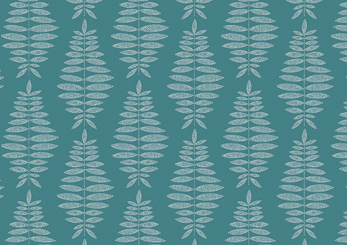 Fern Leaves, Petrol - Twist&Fit Roller Blind - Image 6